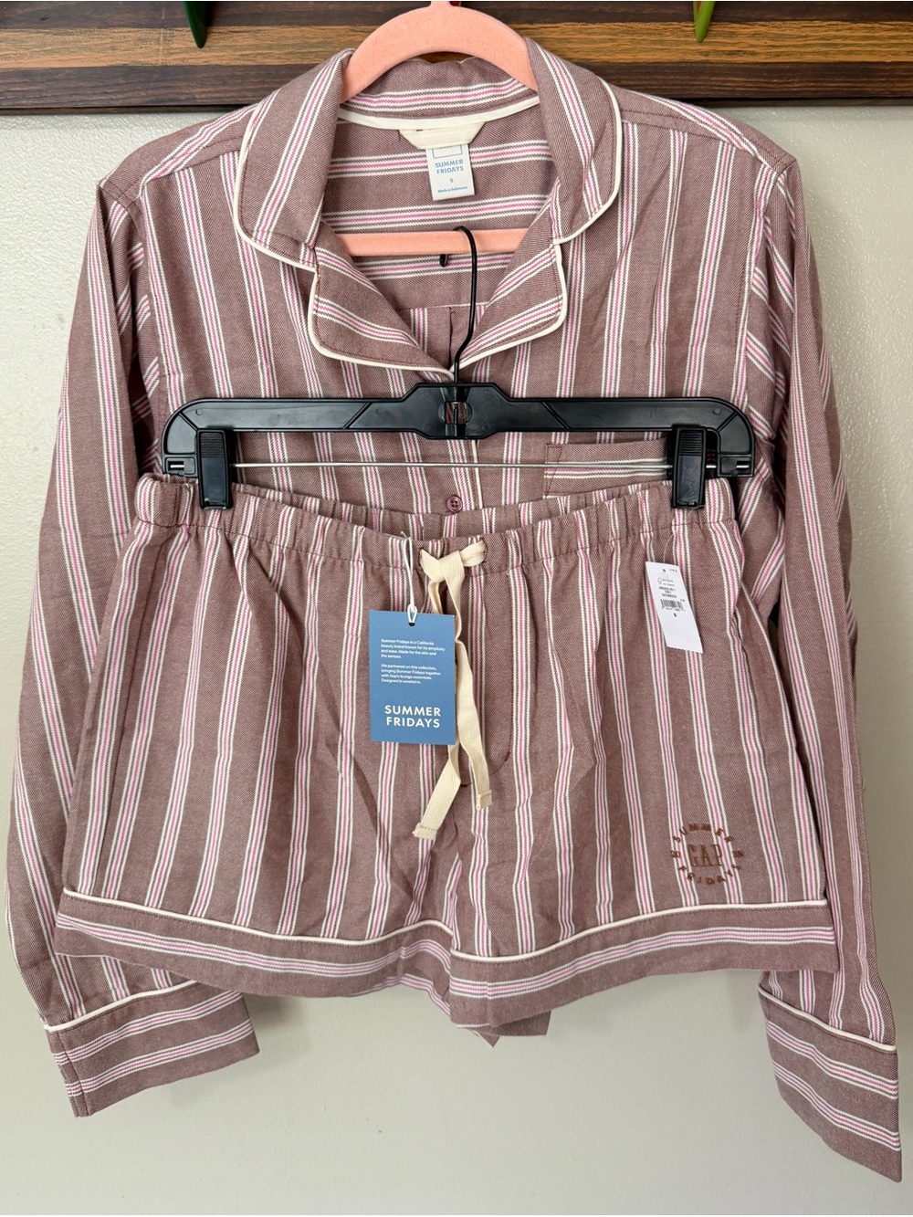 🤍 Gap × Summer Fridays Relaxed Flannel Stripe PJ Shirt & Boxers ⭐️NWT⭐️ SMALL - Picture 13 of 15
